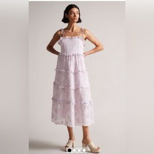 NWT TED BAKER LONDON LILAC MIDI DRESS